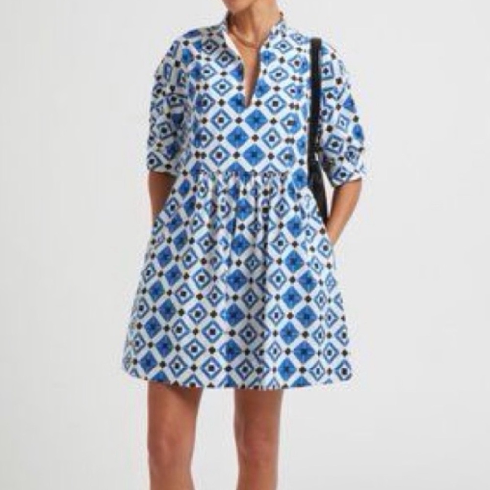G. Label by Goop Tanya Tile- Print Mini Dress size 2